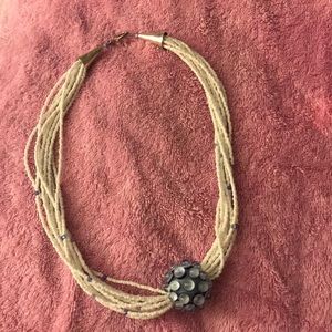 Multi strand beads necklace with pendant